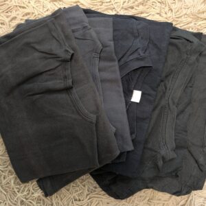 5 ältere T-Shirts früher schwarz - Arbeiten und Geben? Müh E, Lüh Ge